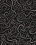 Whimsical black cream tribal swirls Rug