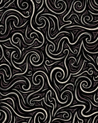 Whimsical black cream tribal swirls Rug