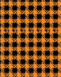 Orange Black Houndstooth Checkered Wrap Rug