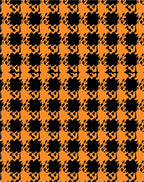 Orange Black Houndstooth Checkered Wrap Rug