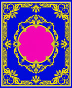 Royal Blue Yellow Floral Centerpiece Rug
