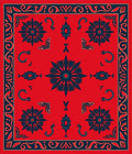 Crimson Floral Diamond Bandana Rug
