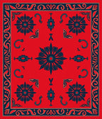 Crimson Floral Diamond Bandana Rug