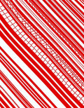 Crimson White Striped Geometric Bands Rug