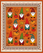 Autumn Gnome Pumpkin Leaf Ensemble Rug