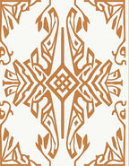 Art Nouveau Copper Scrollwork Square Rug
