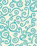 Teal Swirls Cream Background Rug