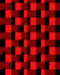 Bold Red Black Checkerboard Weave Rug