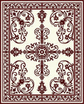 Ornate CrimsonVine Central Ornament Rug
