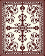 Ornate CrimsonVine Central Ornament Rug