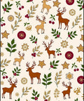 Golden Deer Festive Holly Berry Woodland Rug