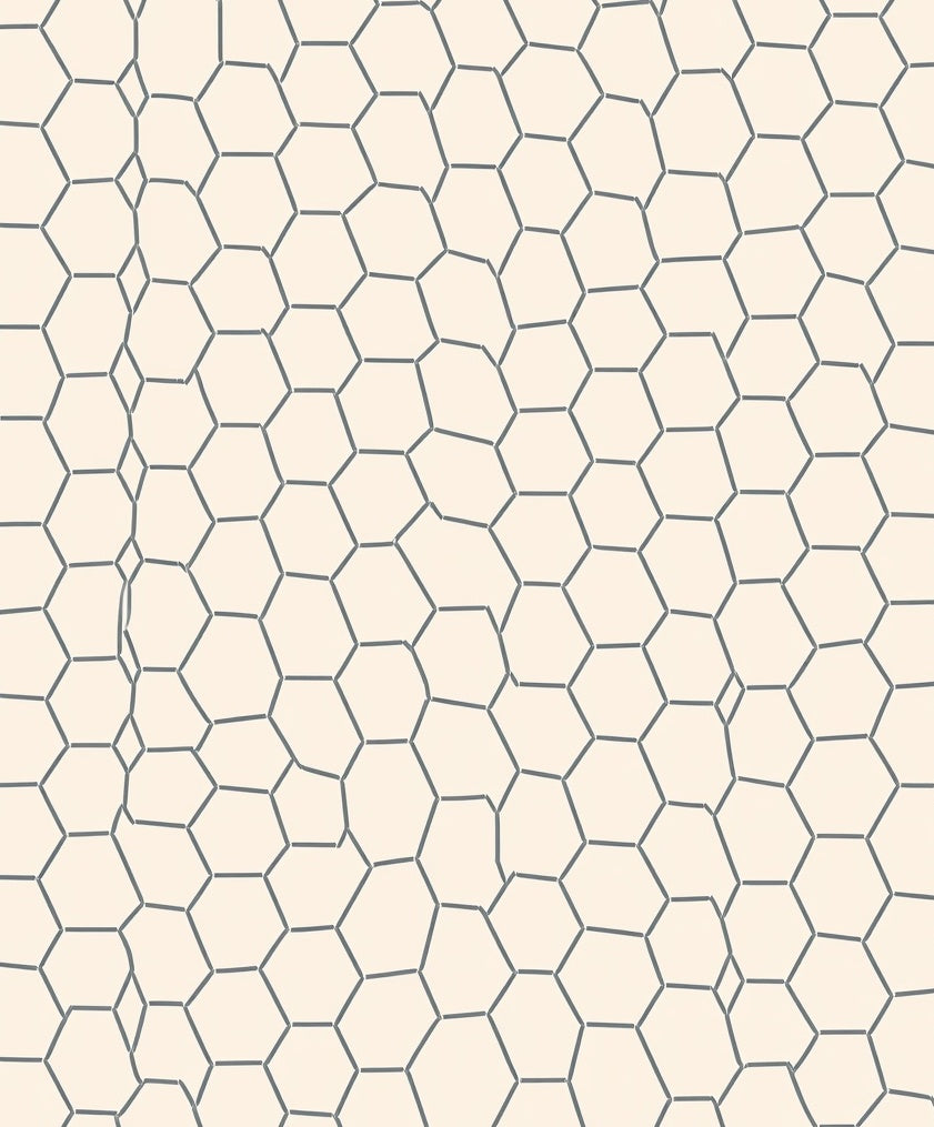 Neutral Hexagonal Cell Texture Rug