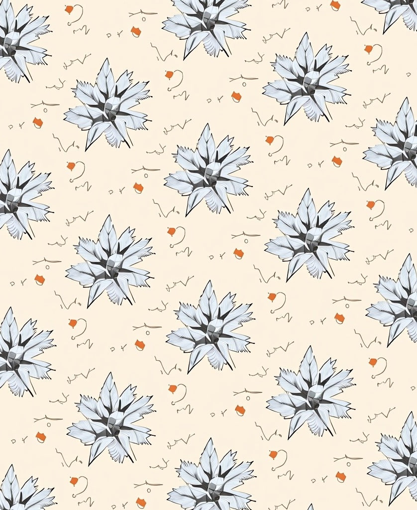 Cream Beige Starburst Floral Accents Rug