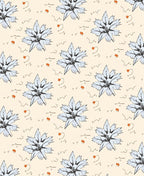 Cream Beige Starburst Floral Accents Rug