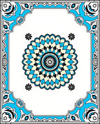 Bright Blue Medallion With Floral Accents Rug