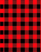 Classic Red Black Buffalo Check Square Rug