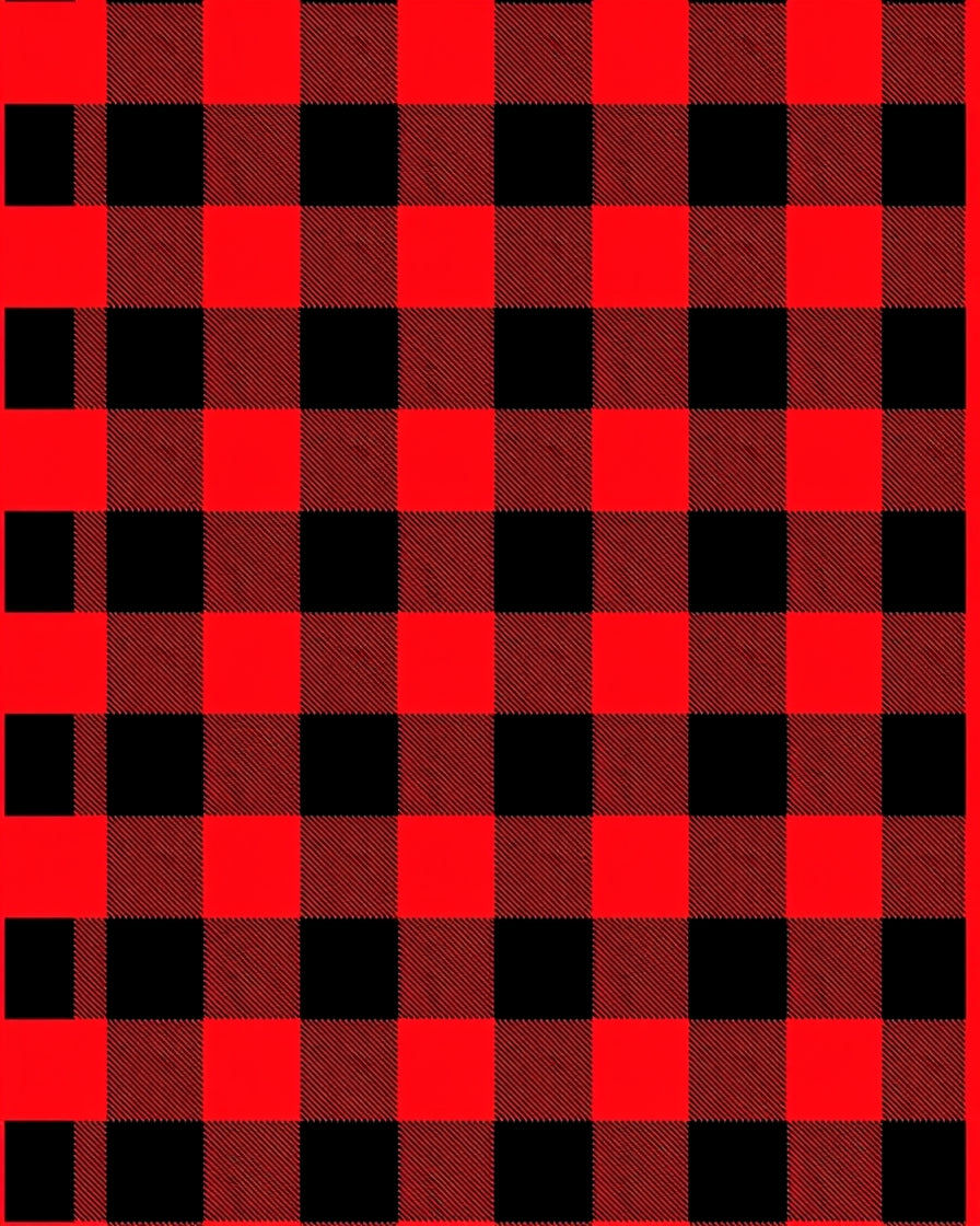 Classic Red Black Buffalo Check Square Rug