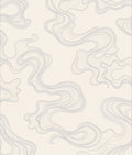 Cream And Grey Flowing Swirls Rug