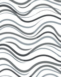 Modern Gray Abstract Wave Rug