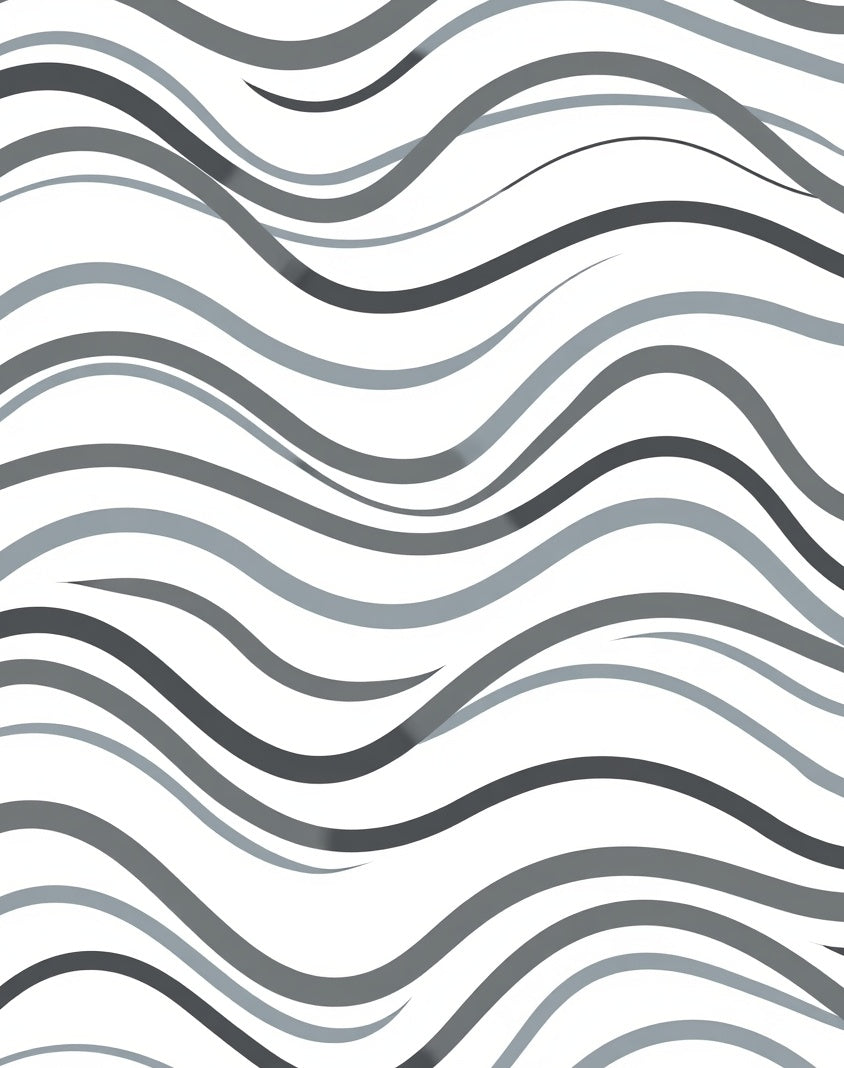 Modern Gray Abstract Wave Rug