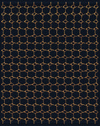 Dark Navy Orange Honeycomb Lattice Rug