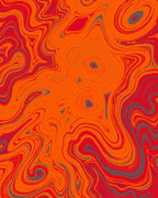 Vibrant Orange Red Swirl Agate Rug