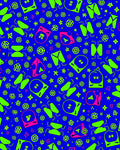 Bright Green Pink Abstract Shapes Rug