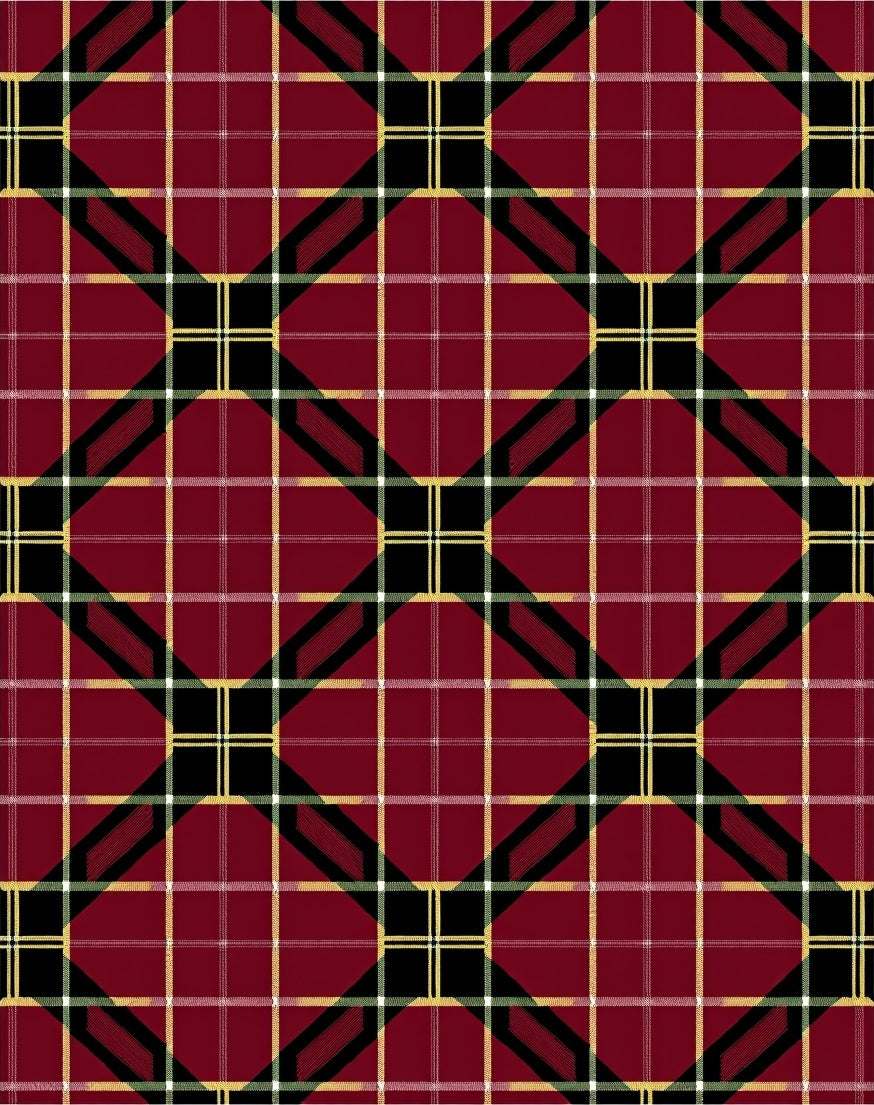 Deep Crimson Tartan Plaid Diamonds Rug