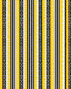 Bold Yellow Black Tribal Stripes Rug