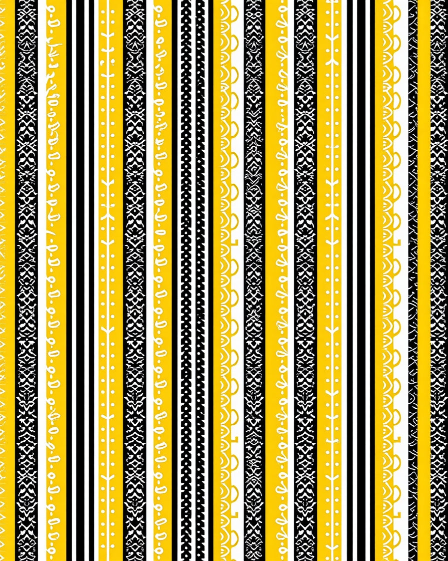 Bold Yellow Black Tribal Stripes Rug