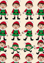 Festive Christmas Elf Repeating Pattern Rug