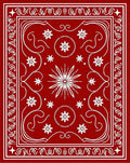 Crimson Floral Starburst Border Rug