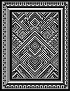 Black White Tribal Geometric Maze Rug