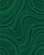 Emerald Green Swirled Flowing River Rug
