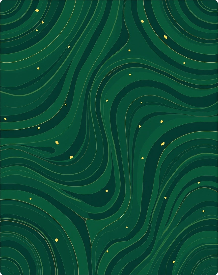 Emerald Green Swirled Flowing River Rug