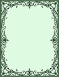 Ornate Green Swirl Border Rug