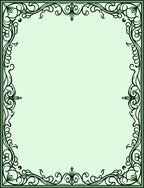 Ornate Green Swirl Border Rug