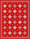 Classic Red Snowflake Tile Rug
