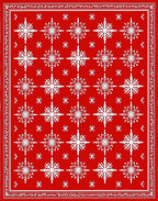 Classic Red Snowflake Tile Rug