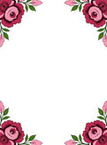 Crimson Pink Rose Floral Corner Accent Rug