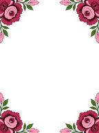 Crimson Pink Rose Floral Corner Accent Rug