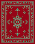 Crimson Teal Elaborate Floral Medallion Rug