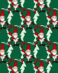 Festive Green Gnome Christmas Repeating Layout Rug