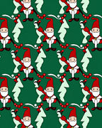 Festive Green Gnome Christmas Repeating Layout Rug