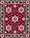 Crimson Snowflake Bordered Medallion Rug