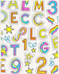 Colorful Alphabet And Numbers Collage Rug
