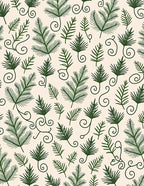 Forest Green Pine Needle Swirls Rug