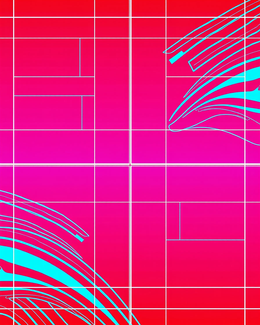 Crimson Magenta Abstract Wave Rug