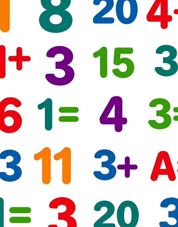 Colorful Alphabet Numbers and Math Symbols Rug