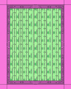 Bold Pink Emerald Vertical Stripe Rug